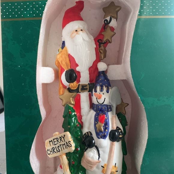 Vintage NEW in Box Kmart Trim A Home Dolomite Figurine Christmas Santa & Snowman - Picture 5 of 5